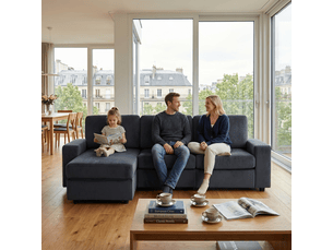 Canapé d'angle multifonction avec rangement 245,5 cm 3 places méridienne réversible