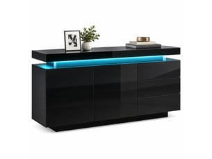 Buffet 2 porte(s) 3 tiroir(s) - 140 cm coloris noir