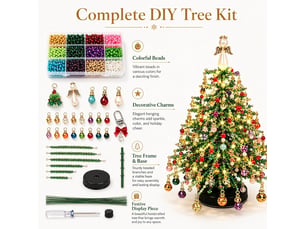 Kit diy sapin de noël en perles avec cadre métallique, décoration de table 3d avec perles cristal, loisirs créatifs, sapin de noël