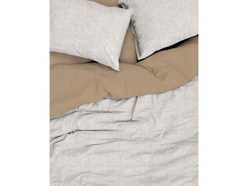 Housse de couette king size beige 240 x 220 cm + 2 taies 60 x 60 cm coton renforcé texturé 129CTN64767 - Conforama C