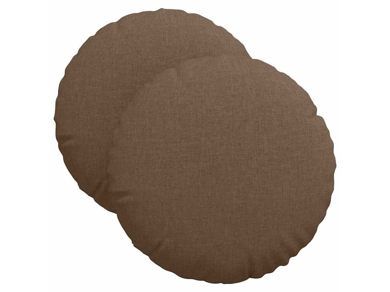 Lot de 2 coussins de siège, coussins décoratifs tissu marron ø40 x 13 cm cf59844 - Conforama A