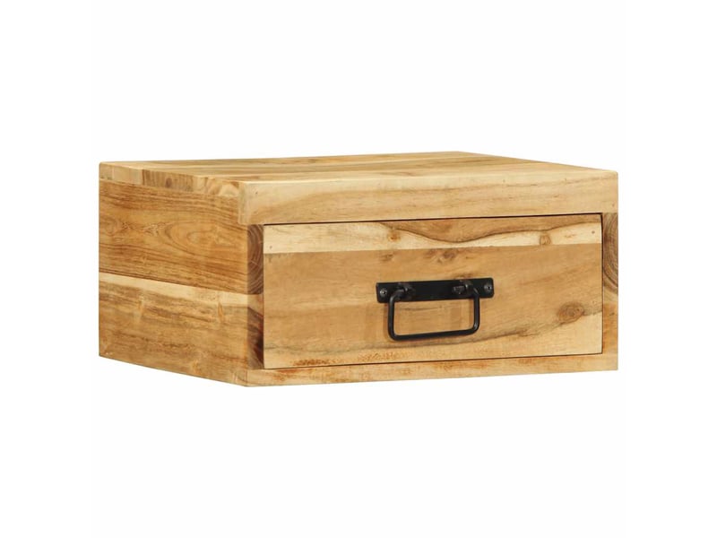  Lot de 2 tables de chevet - cabinet de chevet - table de nuit murales bois massif d'acacia  - Conforama C