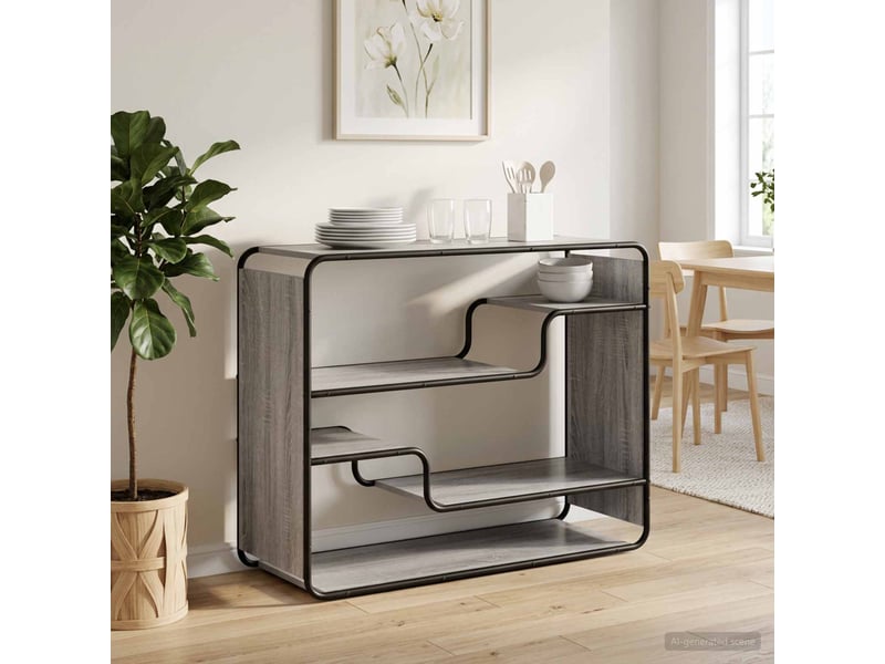  Buffet salon, buffet de rangement sonoma gris 98x37,5x75,5 cm bois d'ingénierie  - Conforama B