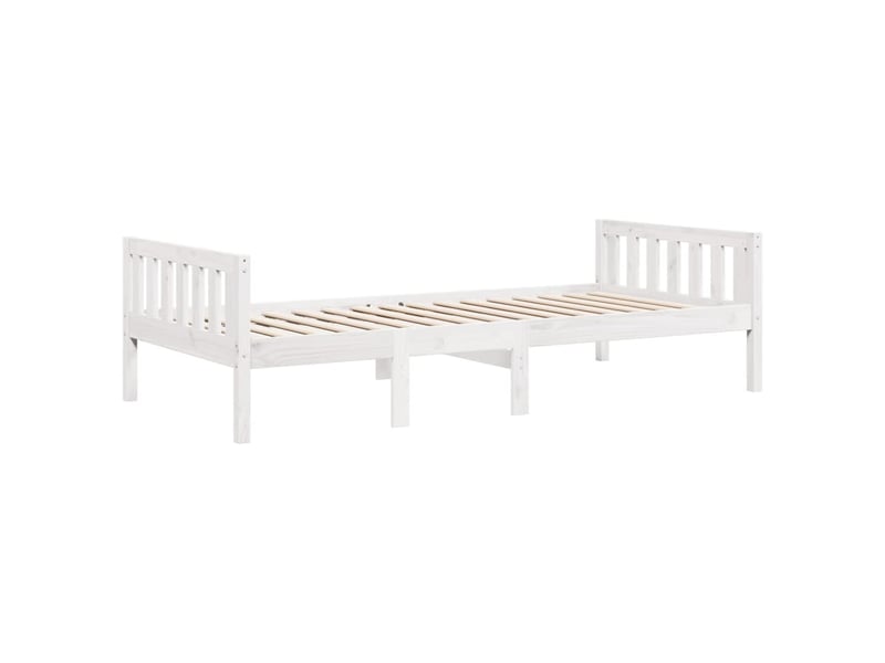  Lit pour enfants - lit jeune sans matelas blanc 90x200cm bois de pin massif  - Conforama C