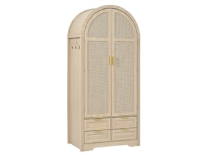 Armoire 2 porte(s) battante  4 tiroir(s) REDOM  coloris bois clair largeur 80 cm