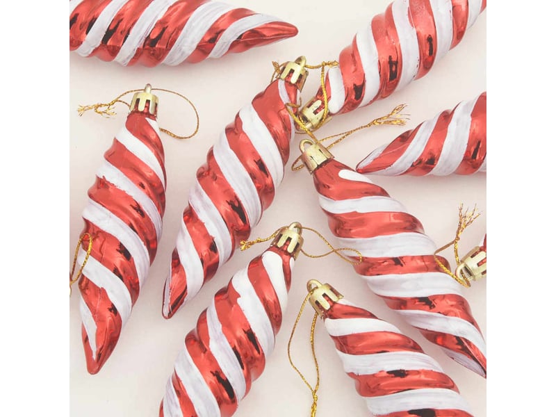  Boule en forme de spirale de noël 40 pcs rouge 3 x 11 cm  - Conforama E