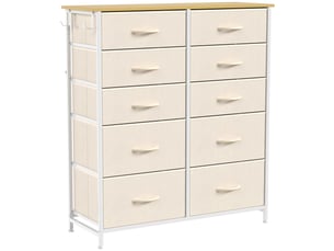 Commode 10 tiroirs 4 poches 2 crochets beige