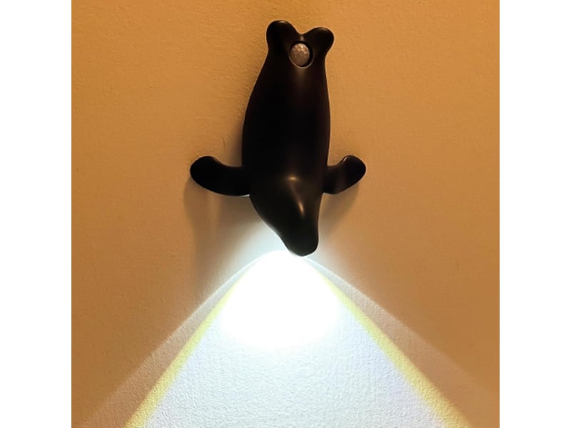 Générique lumière à détecteur de mouvement intérieur, lampe de garage en forme d'otarie, murale pour couloir pour placard salon entrée bureau, noir - Conforama C