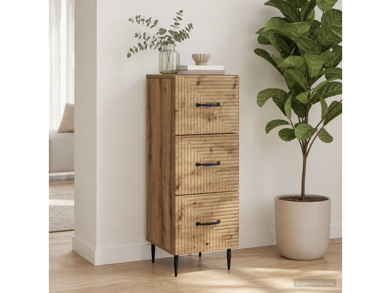  Armoire de rangement bureau, armoire à tiroirs 33 x 34.5 x 89.5 cm bois d'ingénierie  - Conforama B