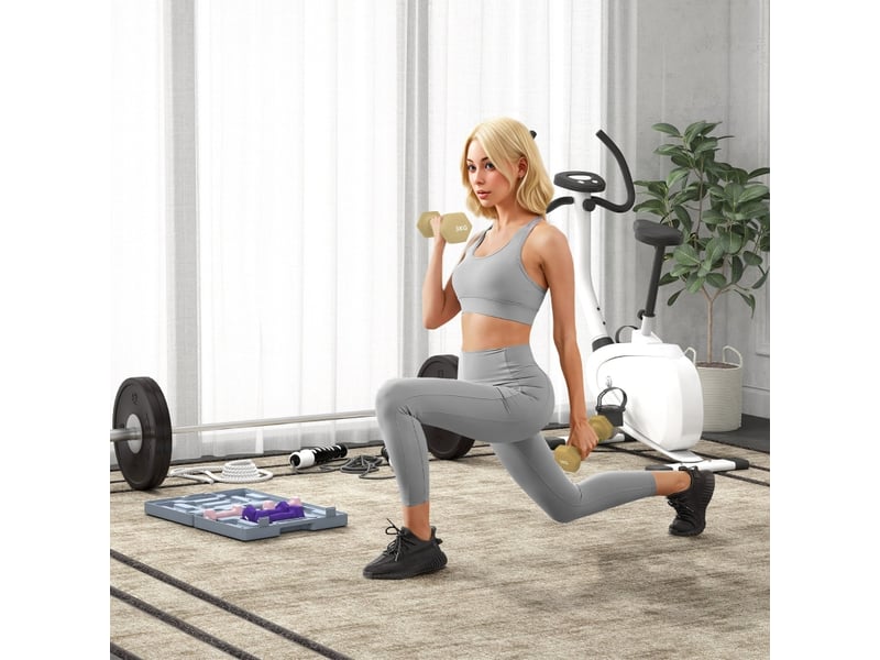 Set d'haltères 1kg 2kg 3kg en acier avec mallette, kit fitness rose pour musculation à domicile - Conforama B