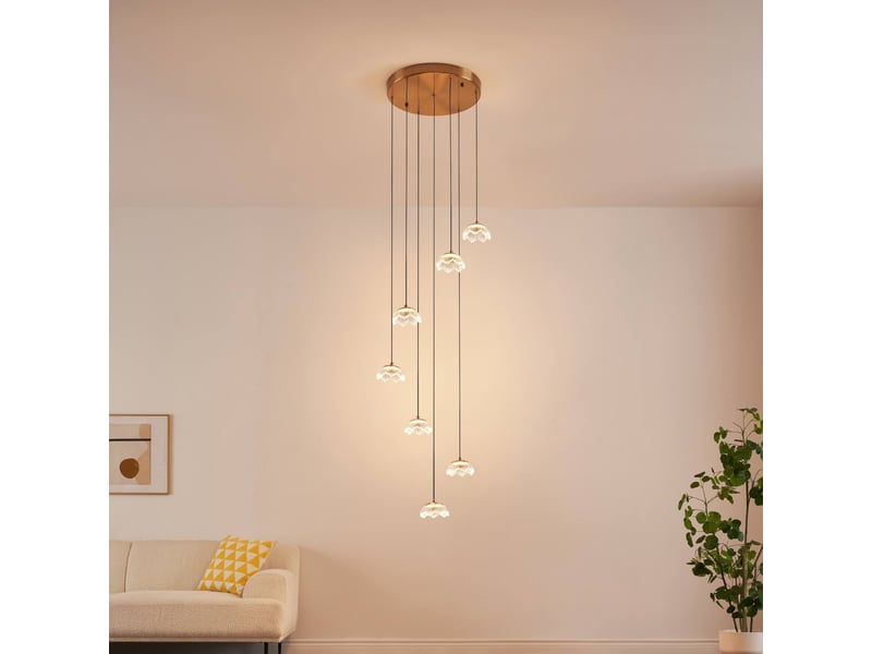  Longue suspension cascade florale en verre led dimmable 2 m - liliana Liliana - Conforama B