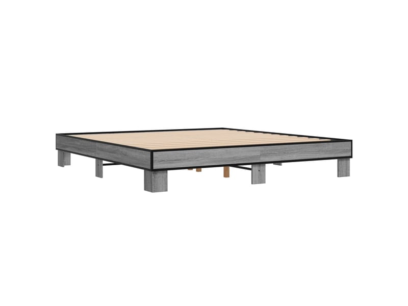  Lit double- lit adulte -  cadre de lit sans matelas sonoma gris 200x200 cm  - Conforama B