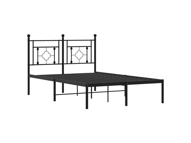  Lit double- lit adulte -  cadre de lit métal sans matelas avec tête de lit noir 120x200cm  - Conforama C