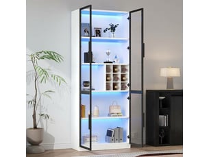 Vitrine coloris blanc 5 étagère(s) KORFEE - 54 cmx80 cm
