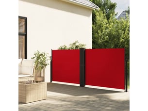 Auvent latéral rétractable, store latéral paravent rouge 140x1200 cm