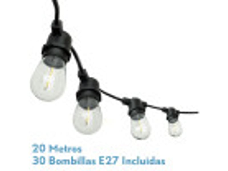  Guirlande lumineuse led fabrilamp verbena 20 m 30 ampoules e27 30 w 4000 k ip44 233220309 - Conforama B