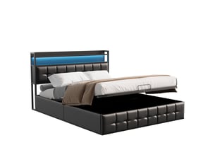 Lit coffre 140x190 cm FOERPL   coloris noir