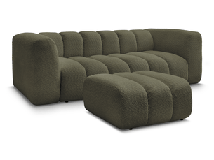 Canapé droit fixe BOBOCHIC TALIA 3 places Tissu vert