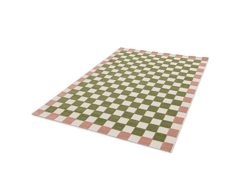 Bobochic tapis poils ras myrlie motif damier vert 200x290 MYRLIE - Conforama D