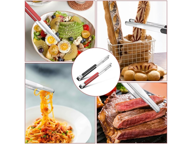 2 pièces pince barbecue inox, longueur 25 cm, résistant à la chaleur, pince de cuisson avec poignée antidérapante, multifonctions pour la cuisson No Commercial reference - Conforama E