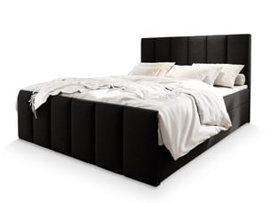 Lit avec rangement 140x200 cm <strong>MASSENO</strong> <strong></strong> coloris noir