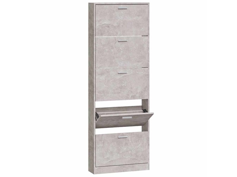  Meuble à chaussure, armoire à chaussures gris béton 59x17x169 cm bois d'ingénierie  - Conforama E