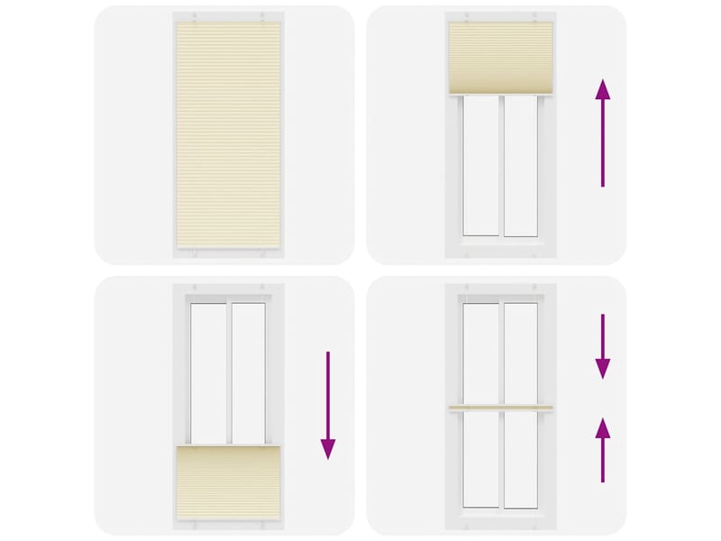  Store plissé, store de fenêtre crème 95x200 cm largeur du tissu 94,4 cm polyester cf46867  - Conforama E