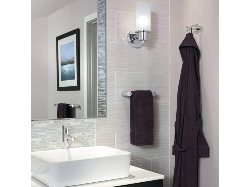  6 pièces crochet mural peignoir, inox patères de salle de bains brossé peignoir patères chrome fini, gris  - Conforama C
