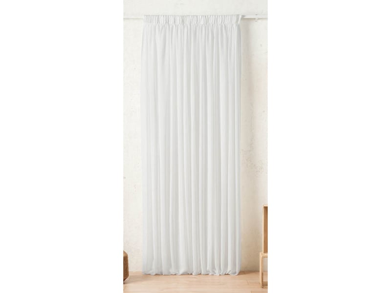  Voilage linette non-feu m1 300 x 240 cm à galon - 300x240cm - blanc  - Conforama A