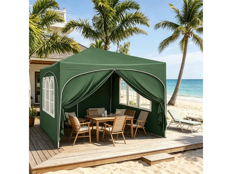  Tente de réception pliante, abri solaire extérieur, gazebo avec sac transport, événementiel  - Conforama D