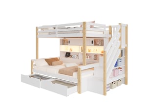 Lit superposé 2x90x200 cm <strong>MODENVIE</strong> <strong></strong> coloris bicolore