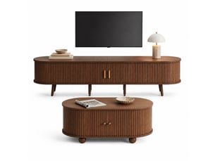 Meuble tv coloris bois foncé 170 cm OKWISH  