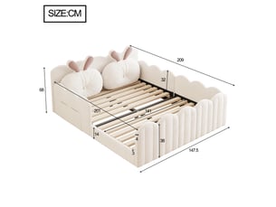 Lit simple 140x200 cm    coloris beige