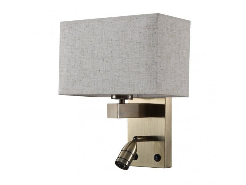  Applique murale fabrilamp gabriel cuir beige 1 x e27 31x26x15.5 cm 174461014 - Conforama A