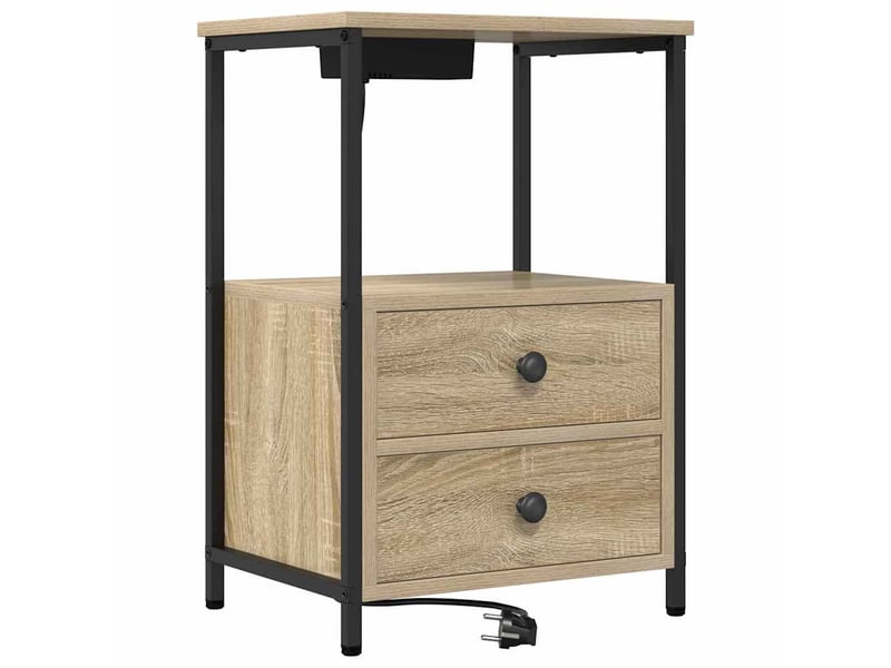  Table de chevet - cabinet de chevet - table de nuit 2 pièces chêne sonoma 40 x 31 x 60 cm  - Conforama E