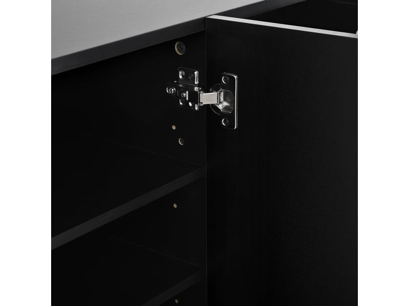  Meuble à chaussures 105x39,5x100,5 cm noir et bois avec éclairage led intégré et rangements réglables  - Conforama E
