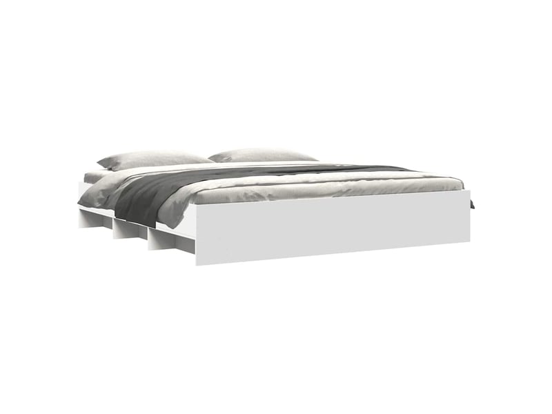  Lit double- lit adulte -  cadre de lit sans matelas blanc 200x200 cm bois d'ingénierie  - Conforama B