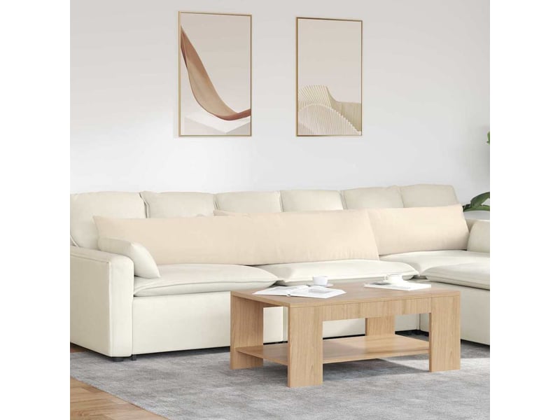  Lot de 2 coussins de canapé, coussins décoratifs tissu beige 200 x 40 cm cf58752  - Conforama B
