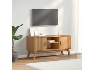 Meuble tv coloris marron 114 cm   