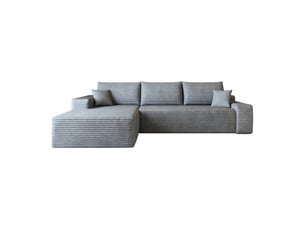 Canapé droit fixe <strong></strong> <strong></strong> 3 places Velours côtelé gris