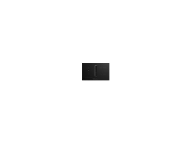  Plaque induction 80 cm encastrable 4 foyers flexizone bridge hotte aspirante centrale intégrée noir verre 7400 w 8295778 - Conforama A