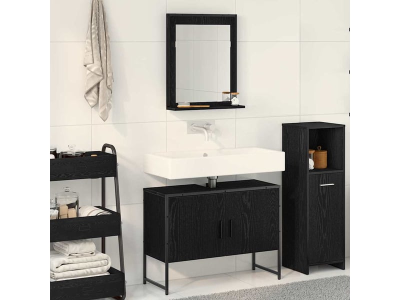  Ensemble de mobilier de salle de bain 2 pièces noir cf64239  - Conforama B
