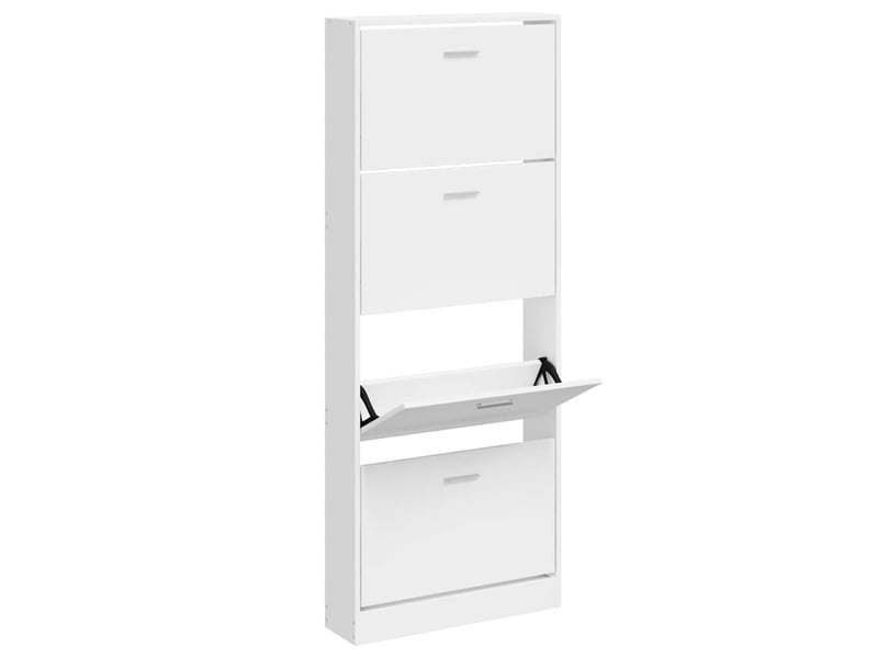  Meuble à chaussure | armoire à chaussure blanc brillant 59x17x150 cm bois ingénierie  - Conforama C