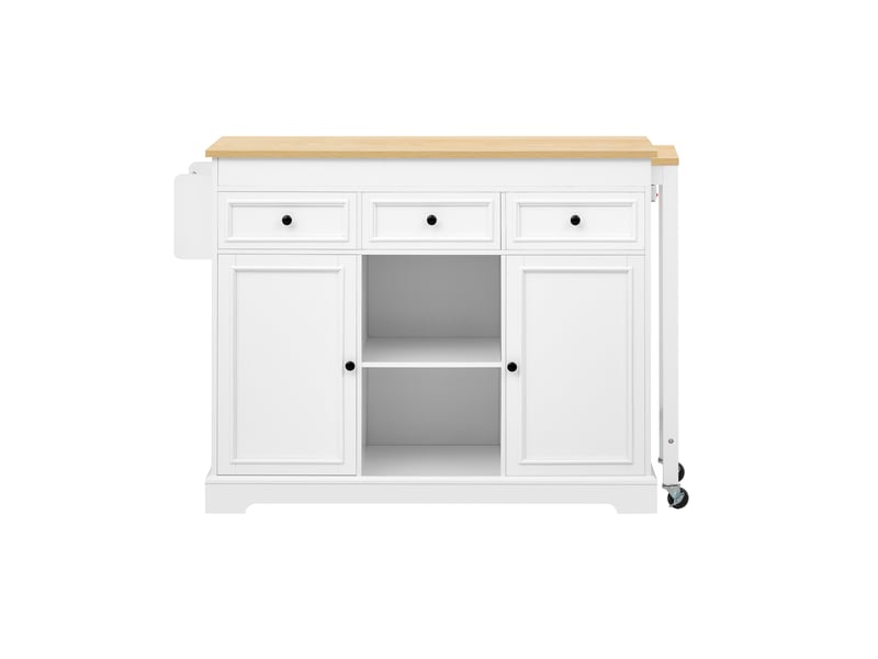  Îlot de cuisine mobile 124x45x92 cm extensible mdf blanc  - Conforama B