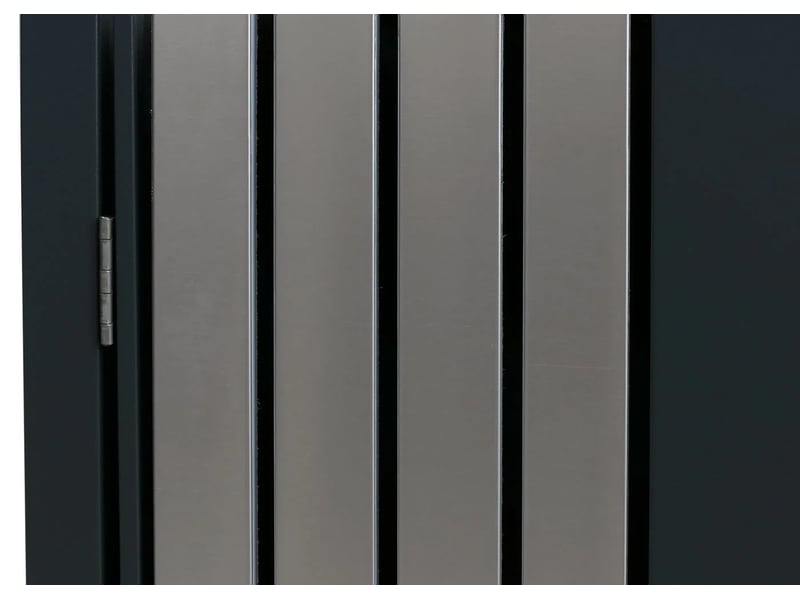  Cache poubelles quadruple avec jardinière intégrée 125x260x84 cm acier galvanisé inox anthracite 04_0009312  - Conforama D