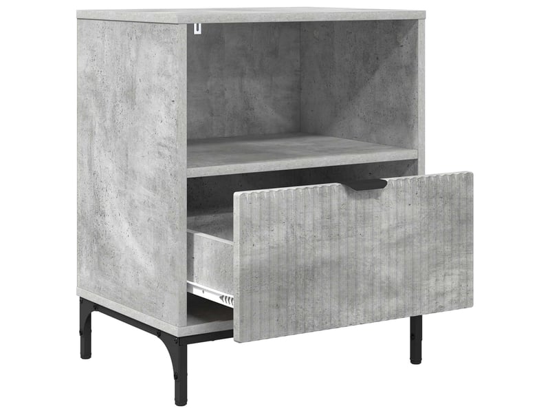 Table de chevet - cabinet de chevet - table de nuit 2 pièces gris béton 49 x 36 x 61 cm - Conforama D