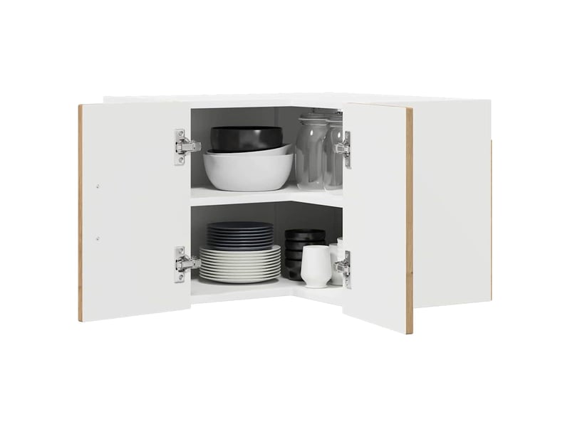 Meuble mural de cuisine, armoire d'angle cuisine lucca chêne artisanal 57x57x40cm - Conforama C