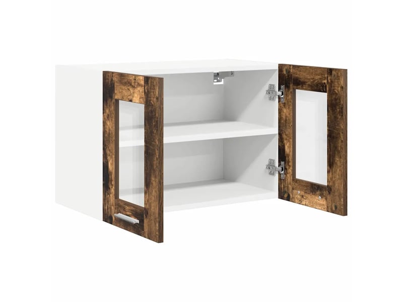  Armoire suspendue moderne 60 x 31 x 40 cm grand espace de stockage intérieur style contemporain en bois d'ingénierie chêne fumé 02_0053265  - Conforama B
