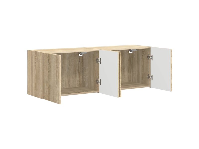  Meuble tv - banc tv - meuble de rangement mural 2 pcs chêne sonoma bois d'ingénierie  - Conforama E