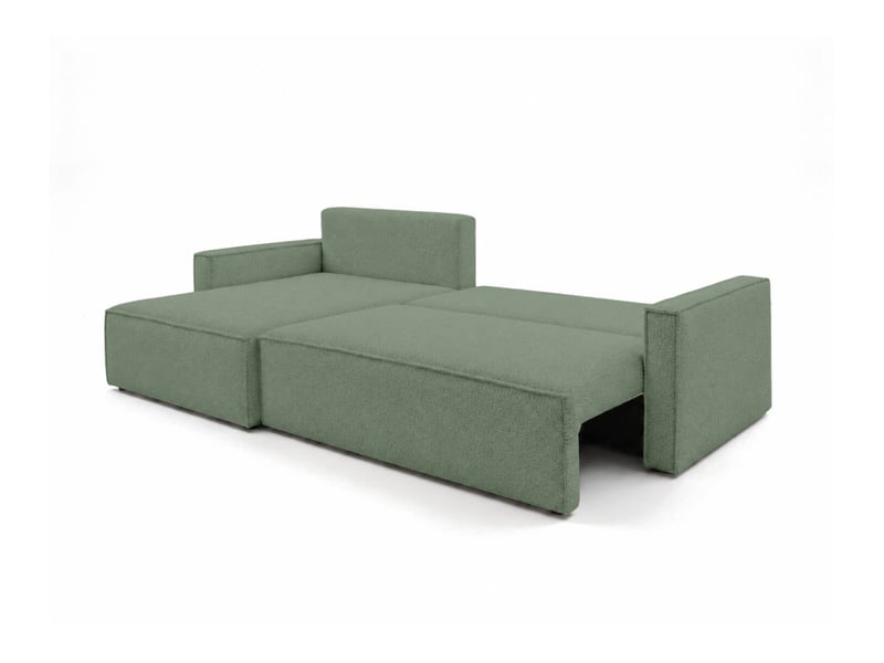  Farah - canapé d'angle max réversible et convertible 5 places accoudoirs slim en tissu bouclettes généreuses  - Conforama C